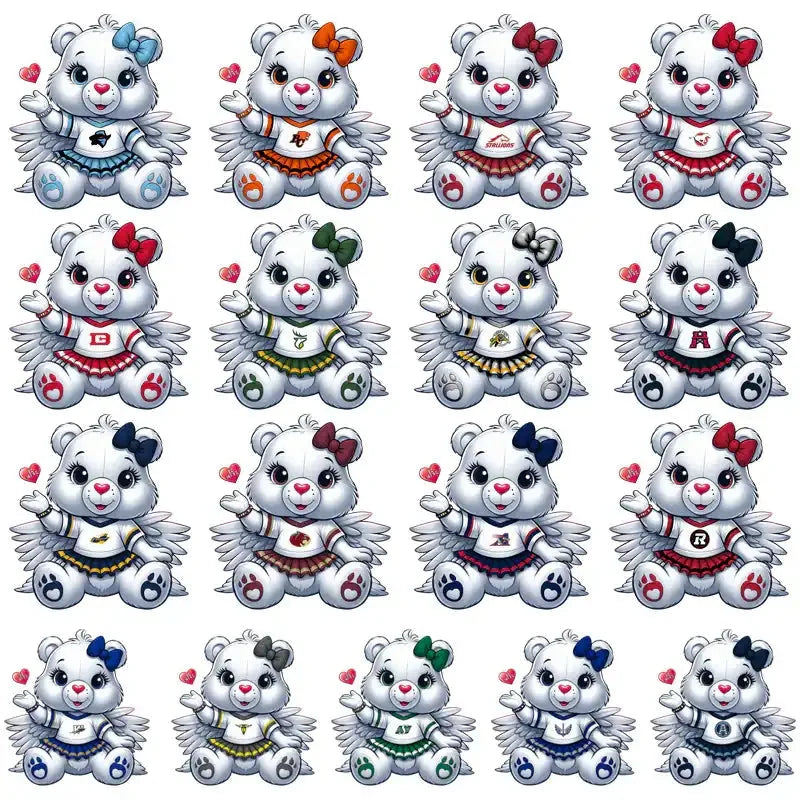 17 Canada Football Teams Carebear Cheerleader Designs Bundle PNG