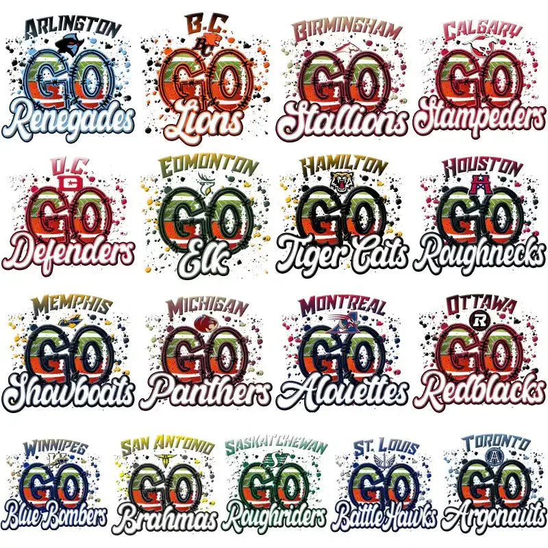 17 Canada Football Teams GO Team Name Designs Bundle PNG