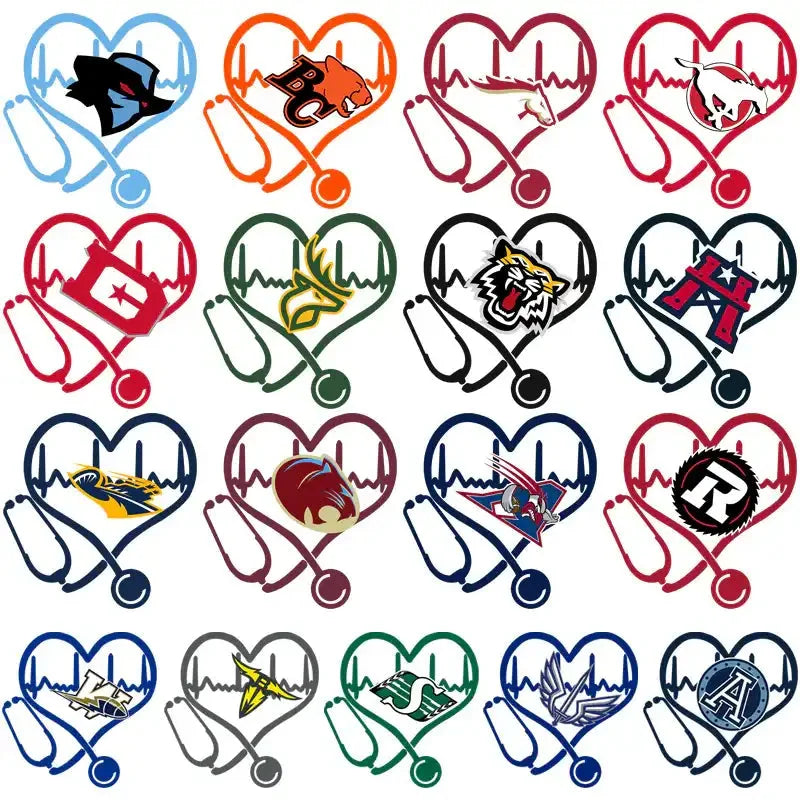 17 Canada Football Teams Heart Beat Designs Bundle PNG