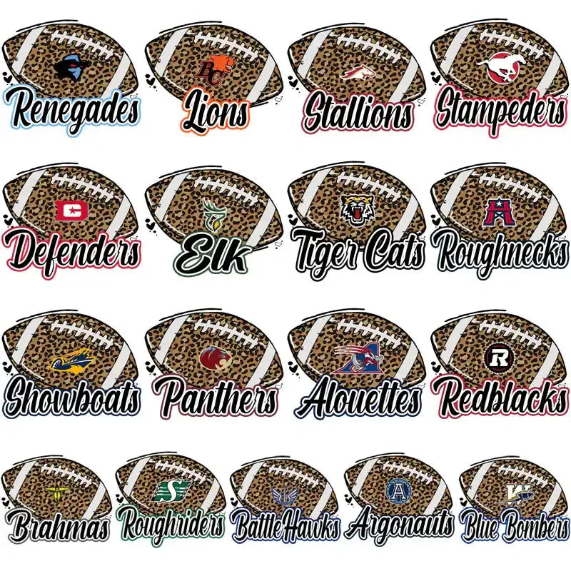 17 Canada Football Teams Leopard Football Designs Bundle PNG