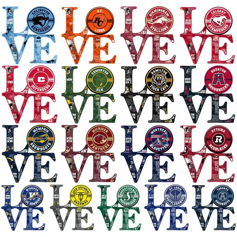 17 Canada Football Teams LOVE Designs Bundle PNG
