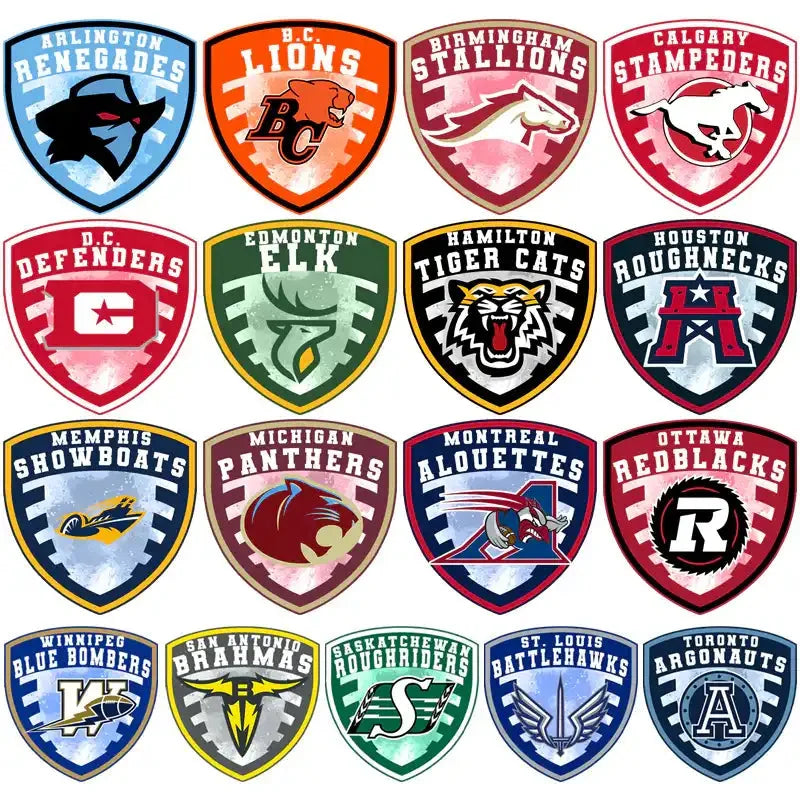 17 Canada Football Teams Shield Logo Designs Bundle PNG