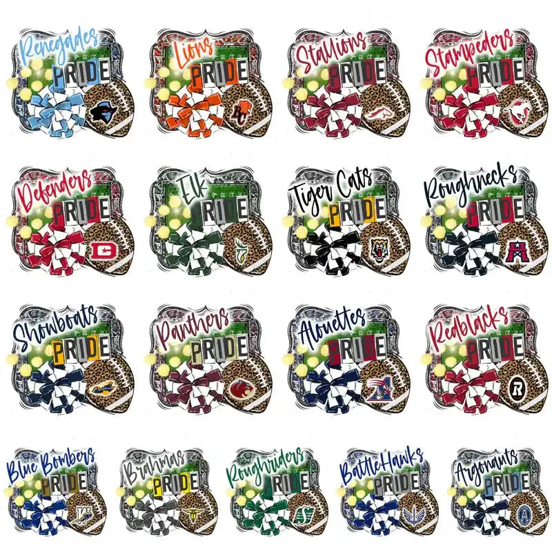 17 Canada Football Teams Team Pride Designs Bundle PNG