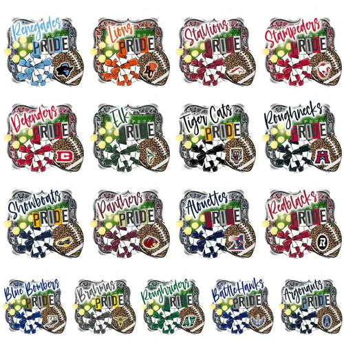 17 Canada Football Teams Team Pride Designs Bundle PNG