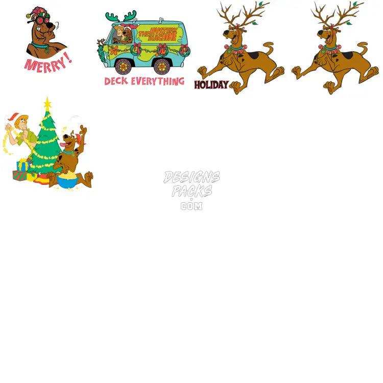 17 Christmas Scooby Dog Cartoon Designs Bundle Png