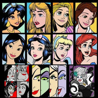 Load image into Gallery viewer, 17 Evil Vs Princess Cartoon Designs Bundle PNG + AI
