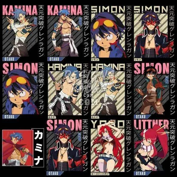 17 Gurren Lagann Anime Designs Bundle PNG