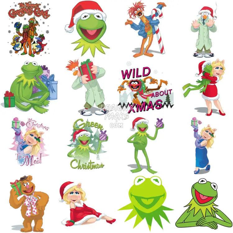 17 Muppet Christmas Cartoon Designs Bundle Png