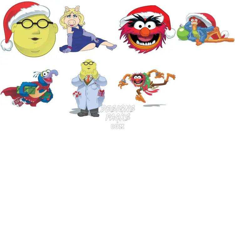 17 Muppet Christmas Cartoon Designs Bundle Png