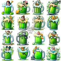 Load image into Gallery viewer, 17 St. Patrick’s Day Cartoon Glass Designs Bundle Png
