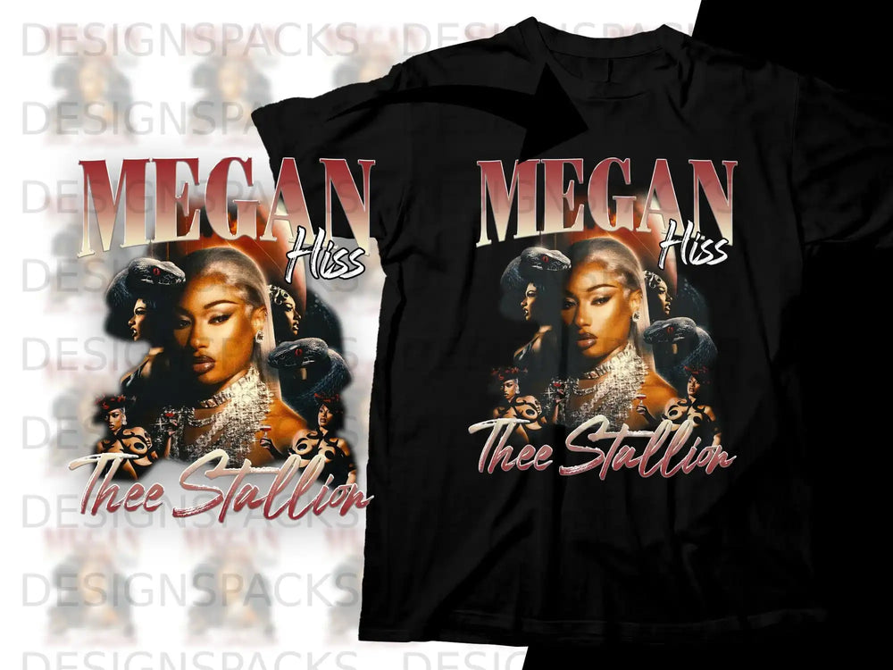 Megan Thee Stallion t-shirt with "Thee Stallion" text and graphic.