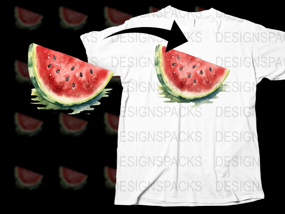 Watermelon Slice Graphic T-Shirt, Summer Fruit Design Tee, Casual Cool Watermelon Print Shirt, Fashion Top for All Ages