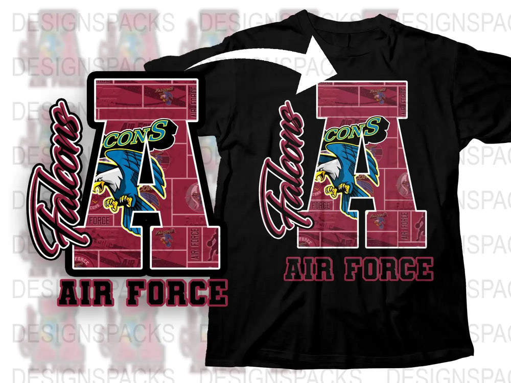 Air Force Falcons Graphic T-Shirt, Vintage Military Inspired Tee, Men's Football Apparel, Patriotic Casual Wear