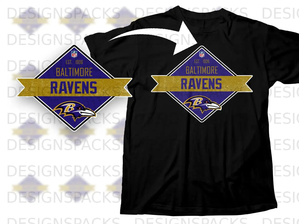 Baltimore Ravens EST. 1996 NFL Team Logo T-Shirt