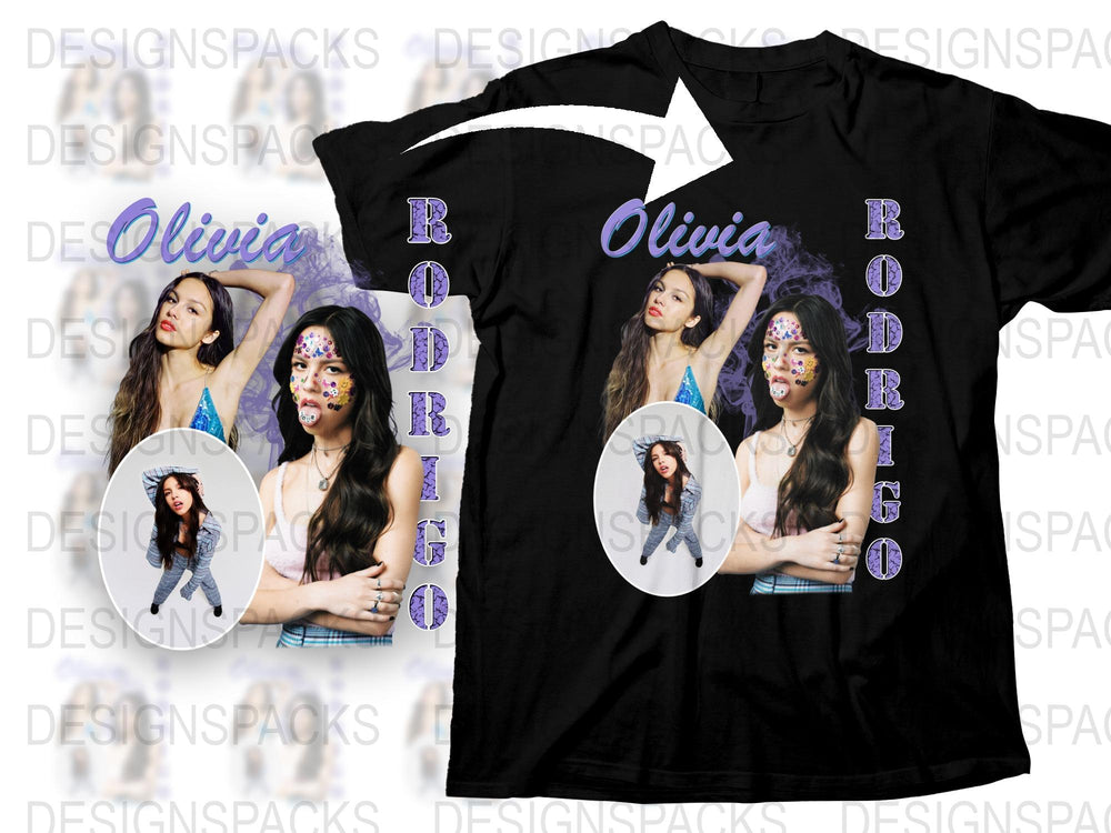 Olivia Rodrigo Fan T-Shirt, Purple Floral Design, Pop Music Artist Graphic Tee, Gift for Teens
