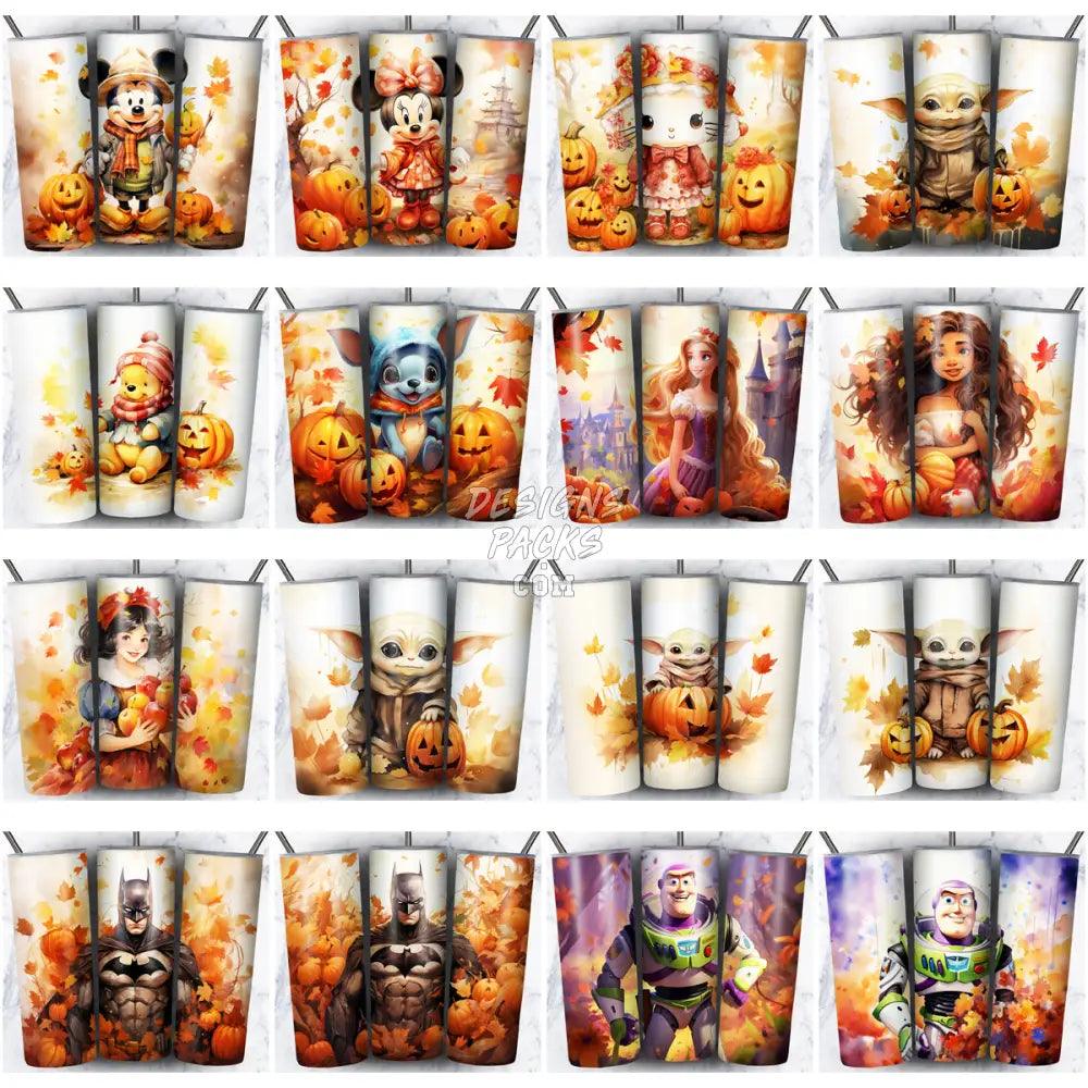 172 Autumn Cartoon Halloween Tumbler Wrap Bundle Jpg