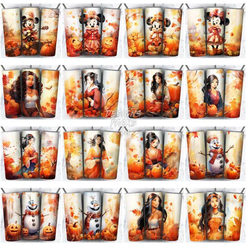 172 Autumn Cartoon Halloween Tumbler Wrap Bundle Jpg