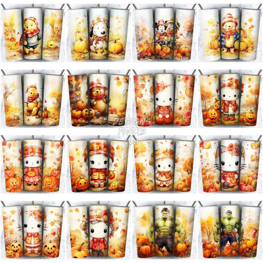 172 Autumn Cartoon Halloween Tumbler Wrap Bundle Jpg
