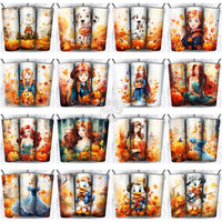 Load image into Gallery viewer, 172 Autumn Cartoon Halloween Tumbler Wrap Bundle Jpg
