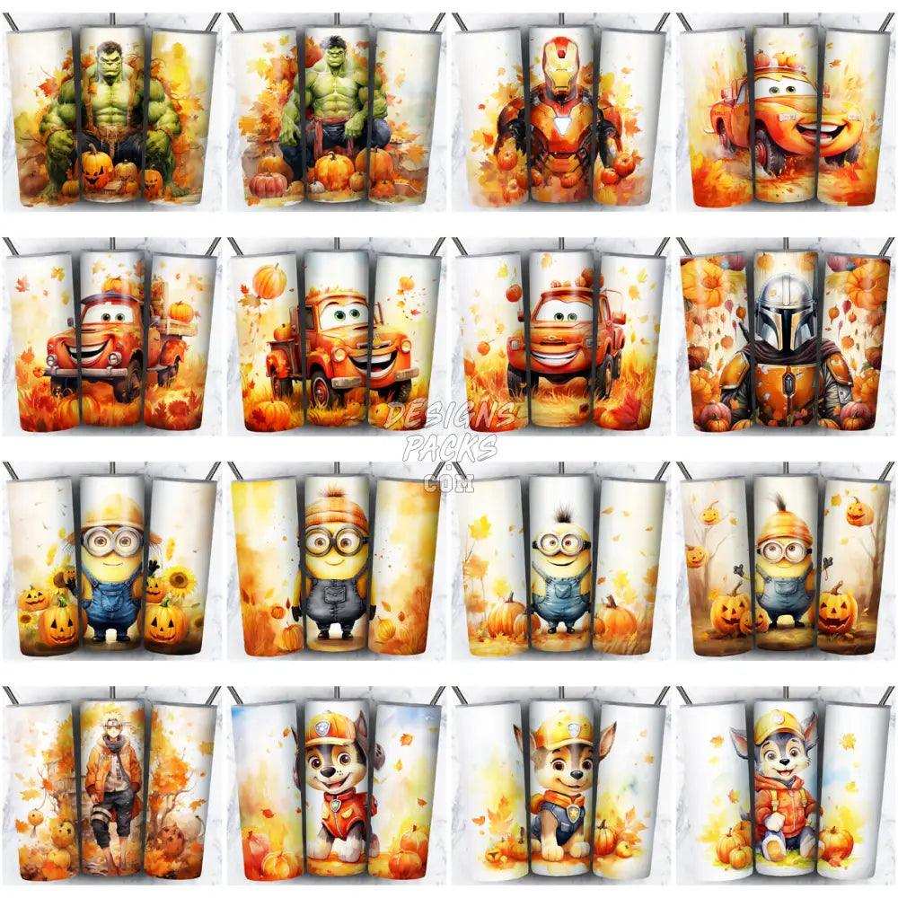 172 Autumn Cartoon Halloween Tumbler Wrap Bundle Jpg