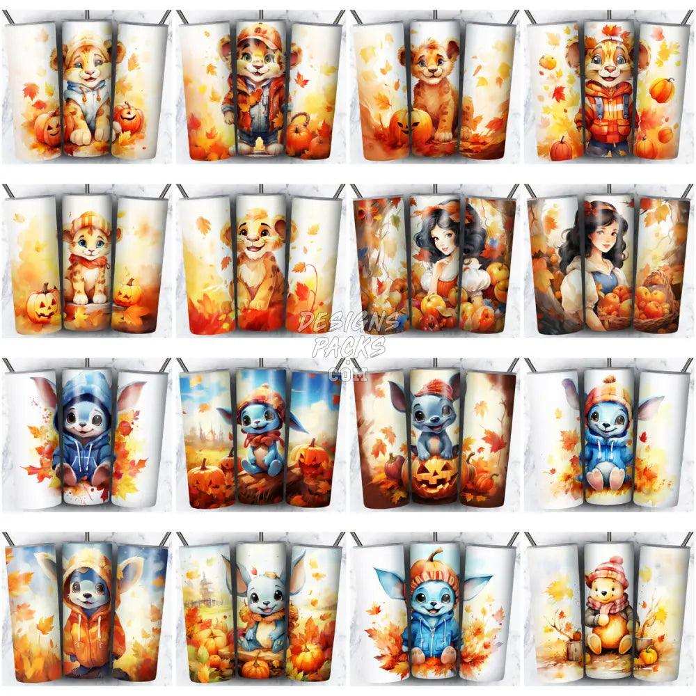 172 Autumn Cartoon Halloween Tumbler Wrap Bundle Jpg
