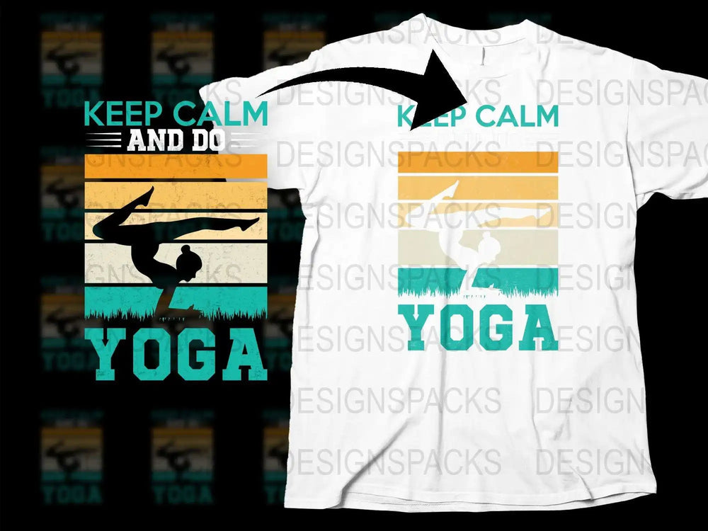 Keep Calm and Do Yoga T-Shirt, Yoga Pose Graphic Tee, Fitness Clothing, Men and Women's Yoga Shirt