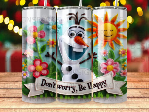 Olaf the snowman with a banner that reads 