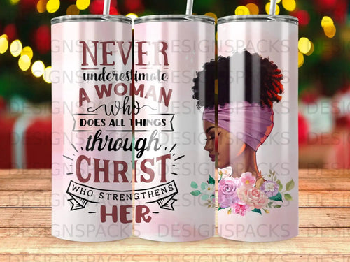 Tumbler with quote 