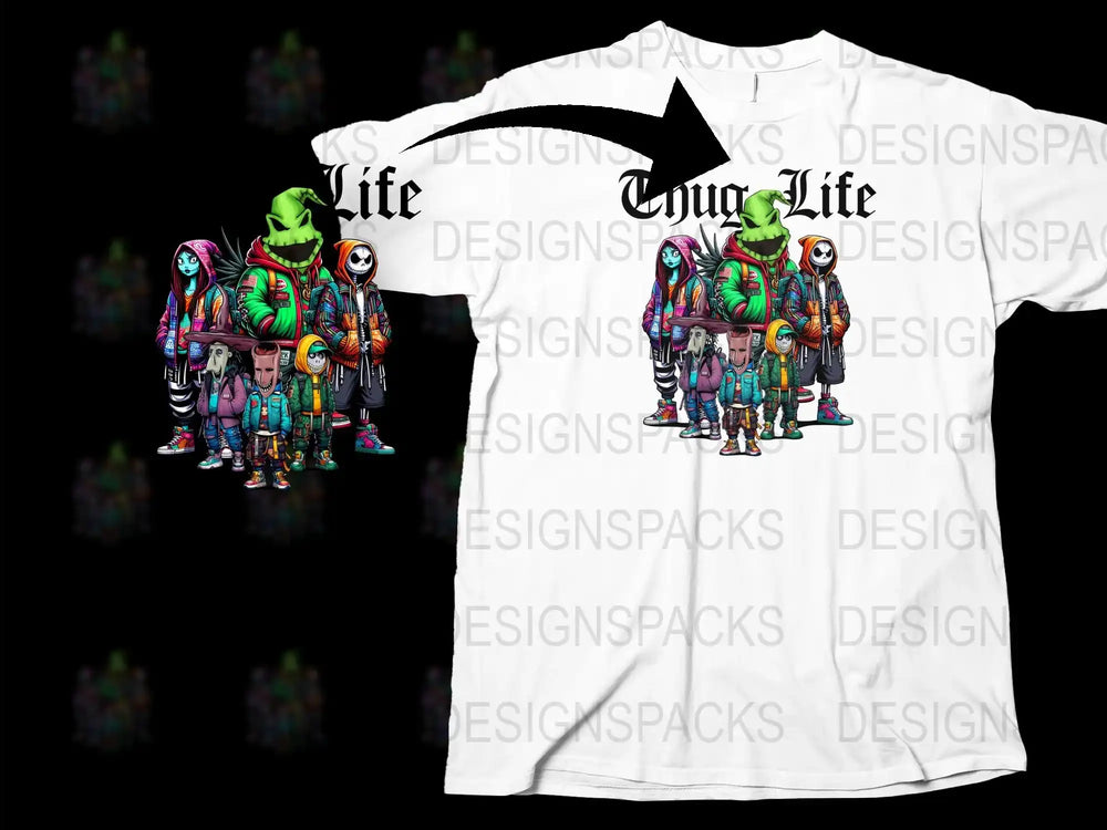 Unique Thug Life Graphic T-Shirt, Colorful Street Style Design, Urban Fashion Tee, Unisex Clothing