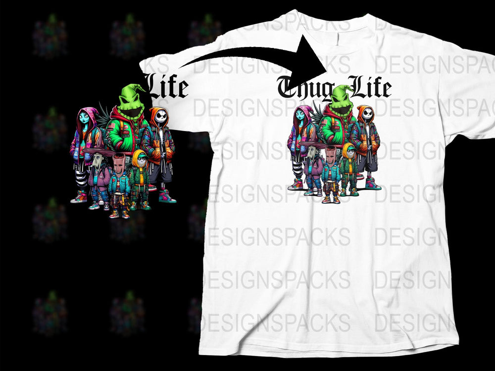 Unique Thug Life Graphic T-Shirt, Colorful Street Style Design, Urban Fashion Tee, Unisex Clothing