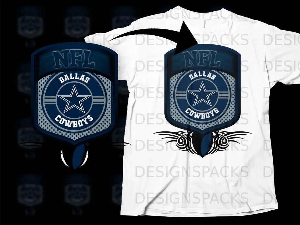 Dallas Cowboys NFL Emblem Graphic Design T-Shirt