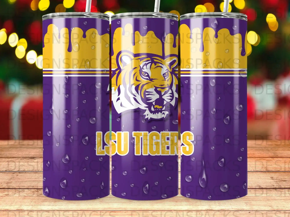 LSU Tigers Purple Gold Dripping Tiger Head Tumbler product type