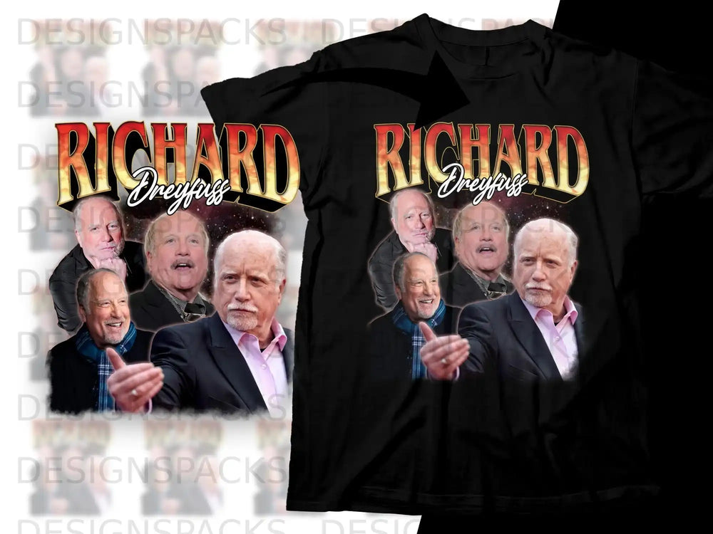 T-shirt featuring a collage of actor Richard Dreyfuss.