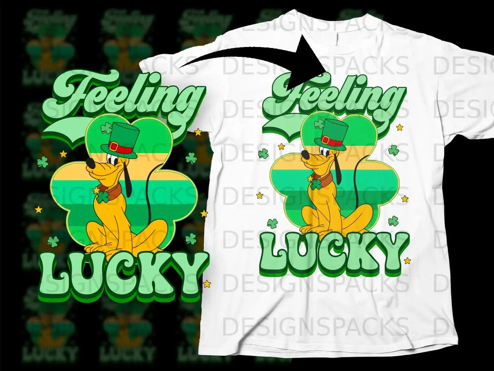 Feeling LUCKY Pluto Green Hat Shamrocks St Patricks product type