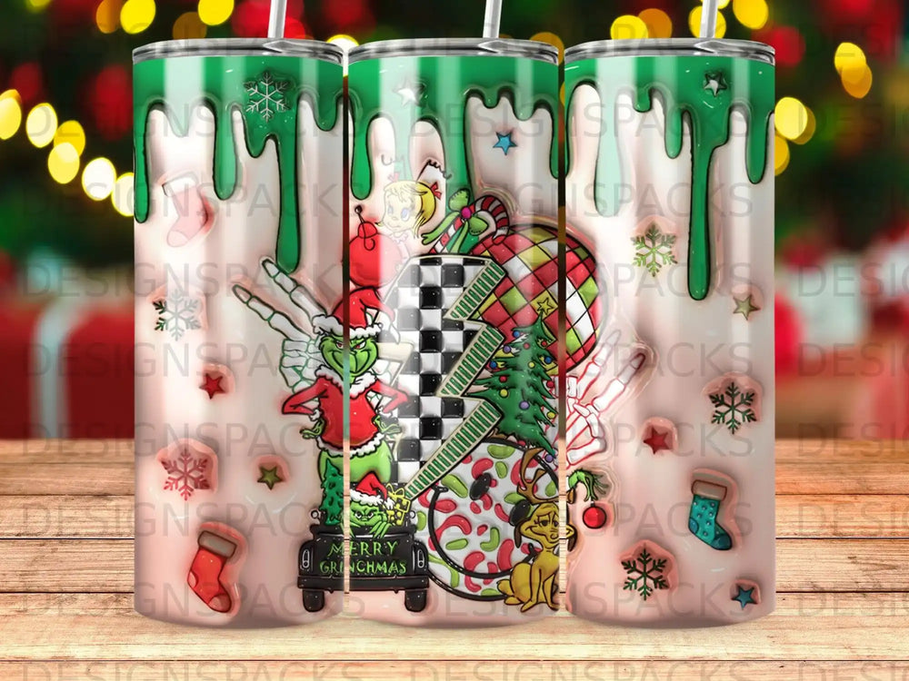 Grinchmas Gloom & Glitz Tumbler Digital Wrap Design