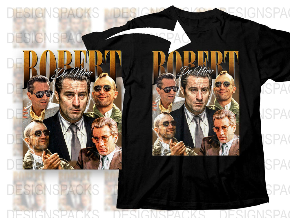 Robert De Niro T-Shirt, Vintage Actor Collage Tee, Classic Film Fan Apparel, Unique Gift for Movie Lovers, High-Quality Graphic Shirt