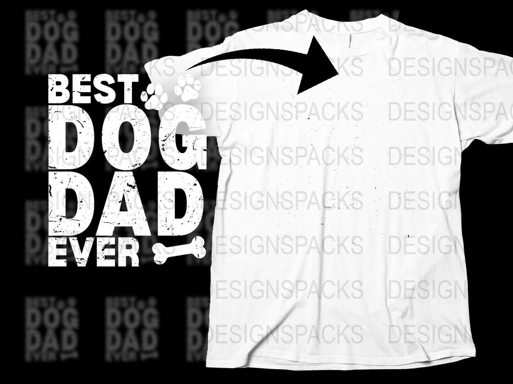 Best Dog Dad Ever T-Shirt, White Graphic Tee, Pet Lover Gift, Men's Fashion Shirt