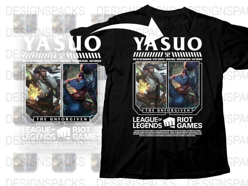 Yasuo The Unforgiven T-Shirt, League of Legends Fan Art, Gamer Graphic Tee, Cool Video Game Clothing