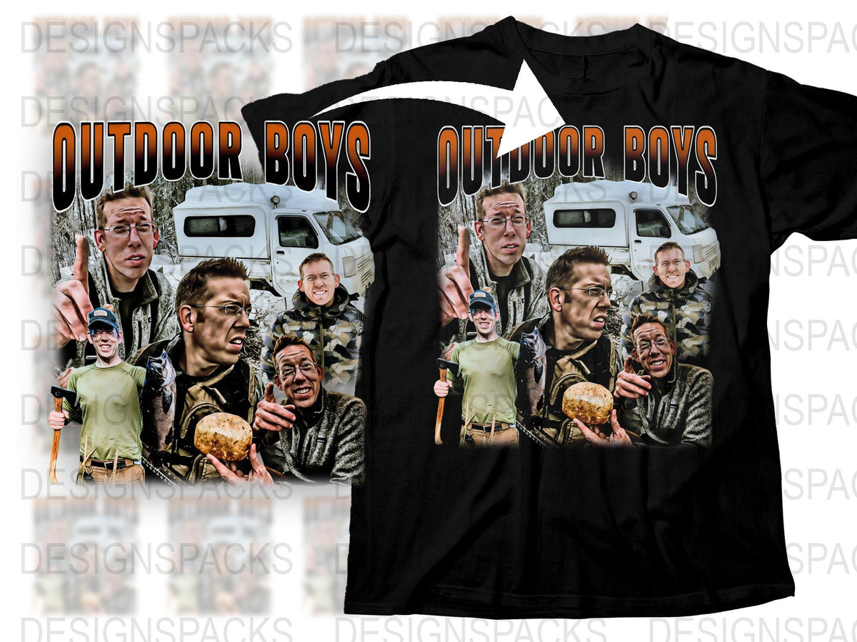 Outdoor Boys Graphic T-Shirt, Camouflage Adventure Theme, Men's Casual Fashion Tee, Unique Wilderness Print Shirt