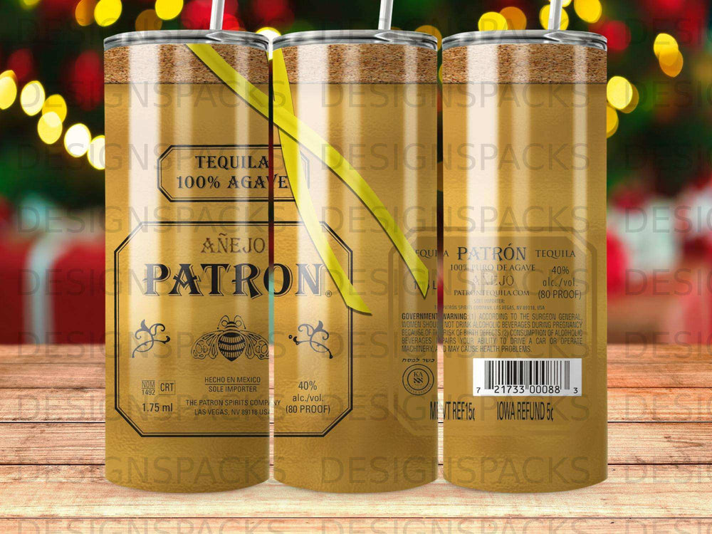 Patrón Añejo Tequila 1.75ml bottle with 40% alc/vol and government warning.