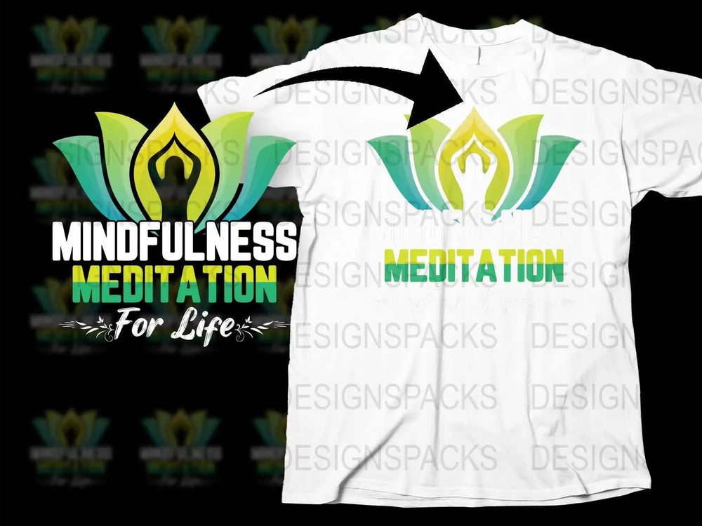 Mindfulness Meditation For Life T-Shirt, Zen Yoga Tee, Spiritual Wellness Apparel, Unisex Graphic Shirt