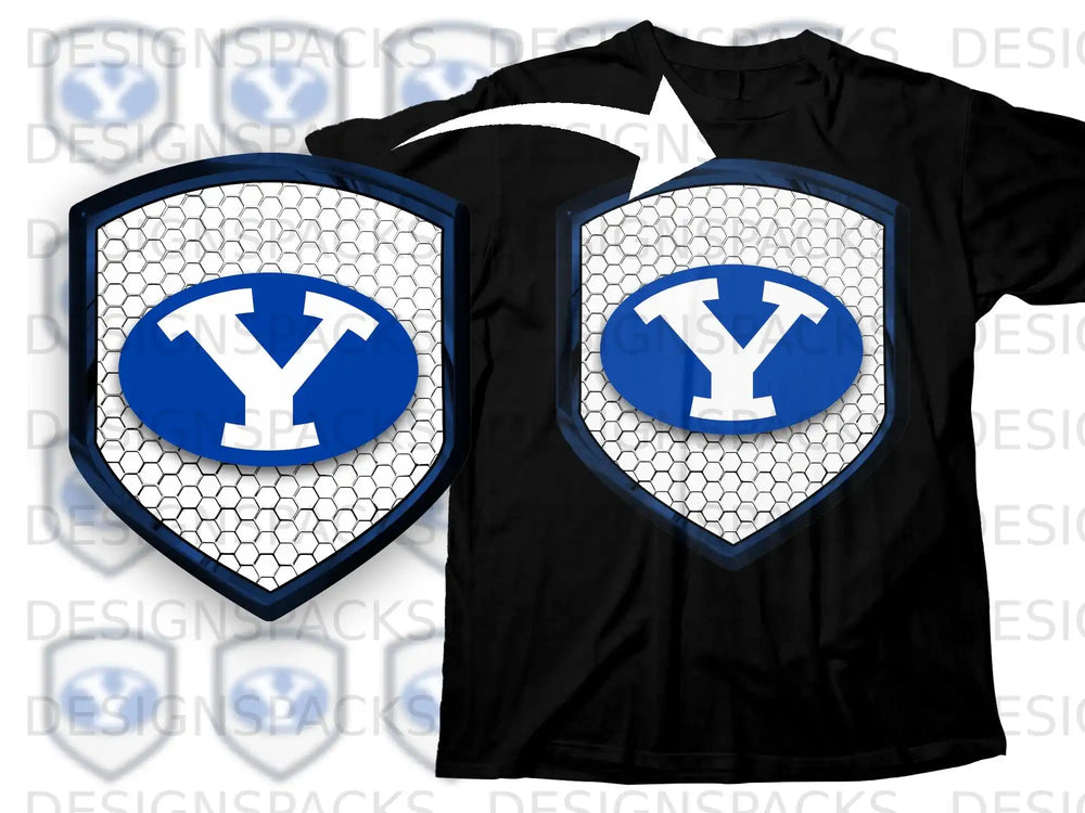 Y Logo Hexagon Shield Design on Black Shirt product