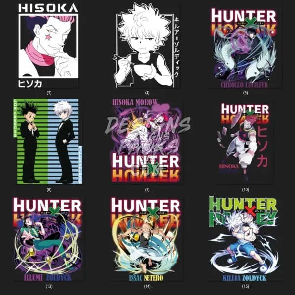 18 Hunter X Hunter Designs Bundle PNG designspacks