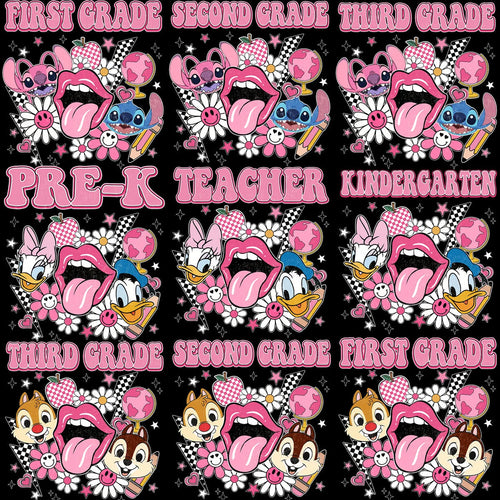 18 Back to School Kids Cartoon Couples Designs Bundle PNG