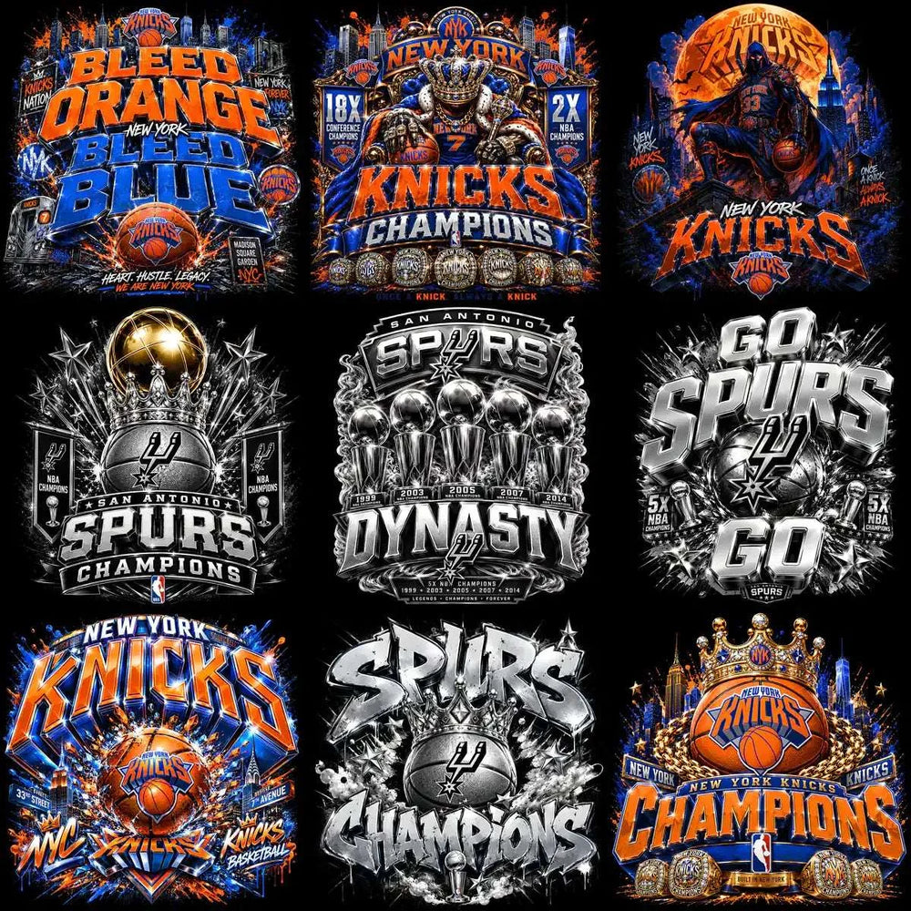 18 Basketball 2026 Championship Spurs San Antonio Knicks New York Designs Bundle PNG