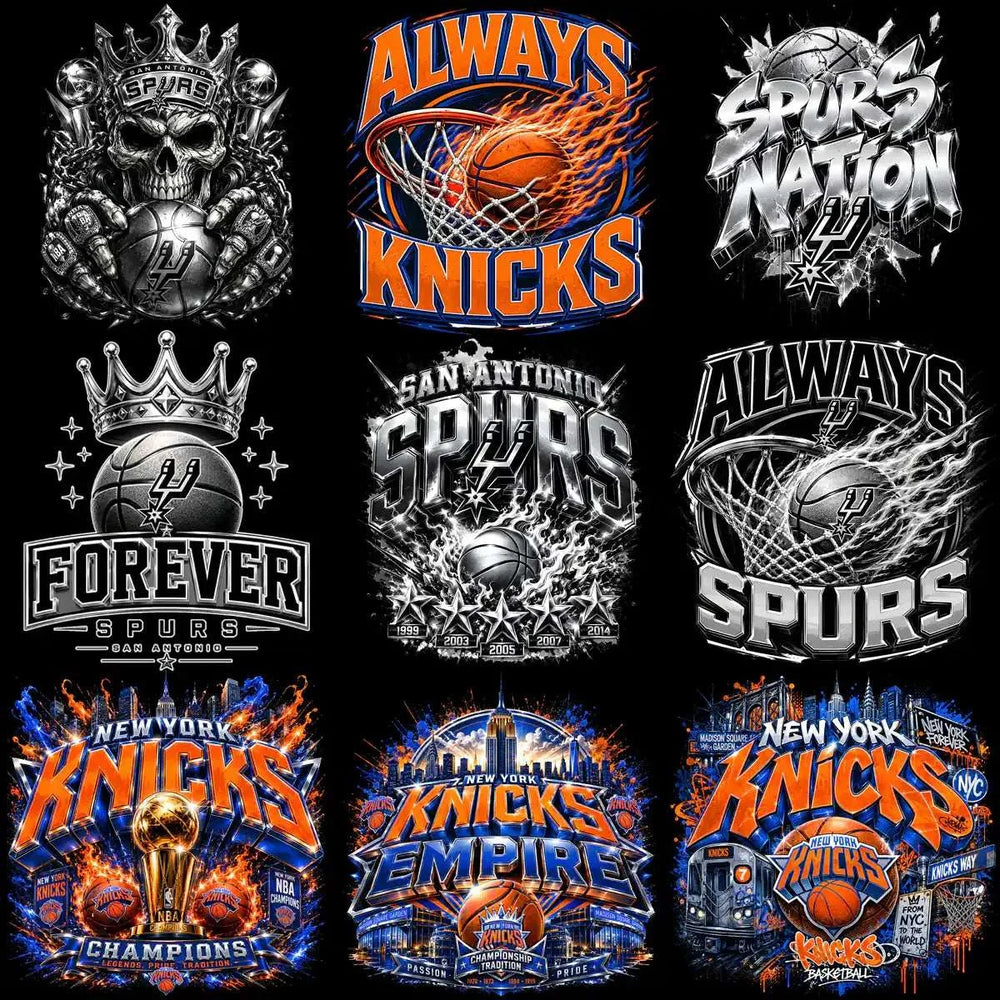 18 Basketball 2026 Championship Spurs San Antonio Knicks New York Designs Bundle PNG