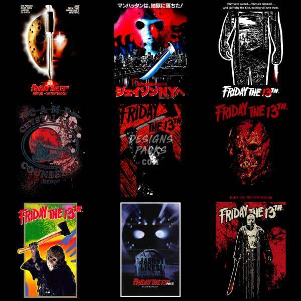 18 Halloween Horror Movie Designs Bundle PNG designspacks