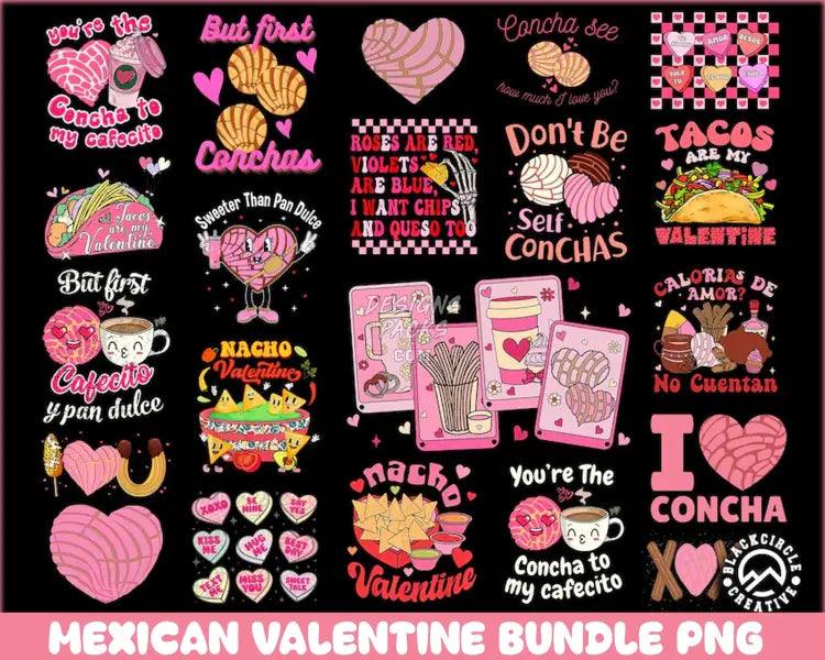 18 Mexican Valentine Designs Bundle Png Valentine’s Day Png Retro