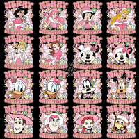 Load image into Gallery viewer, 18 Mixed Cartoon Merry Christmas Pink Designs Bundle Png
