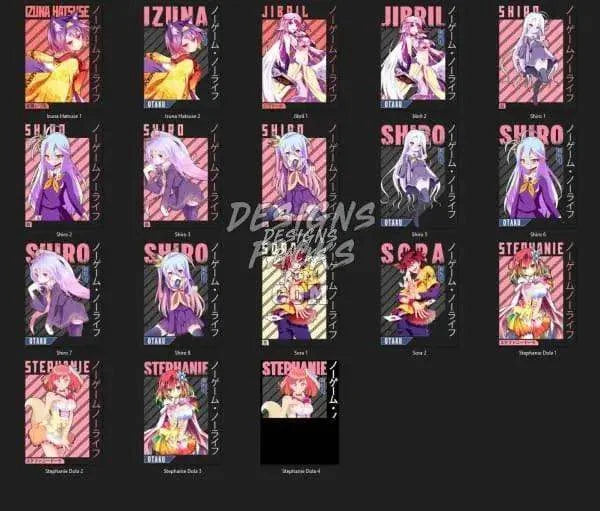 18 No Game No Life Anime Designs Bundle PNG
